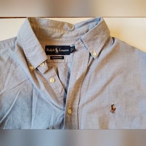 Ralph Lauren Classic Fit blue Oxford dress button up shirt men's 16 34/35